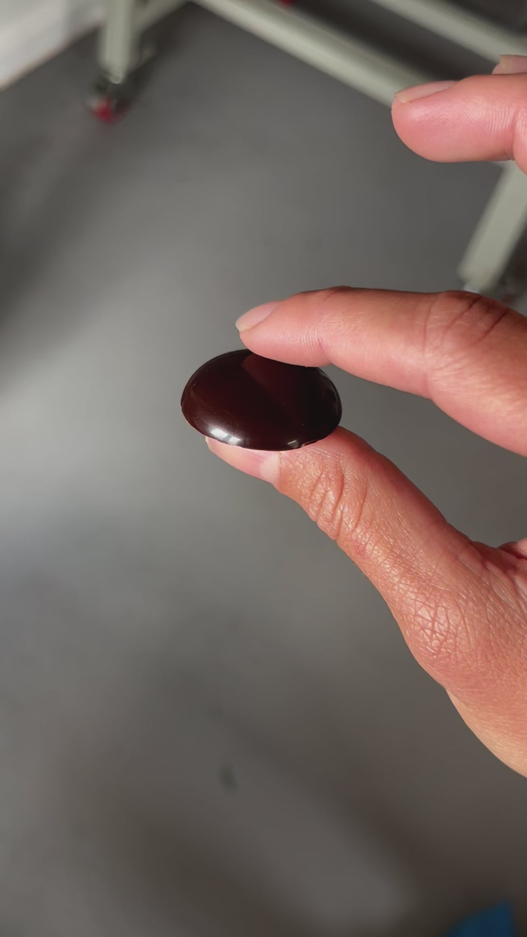 Close up of chocolate button